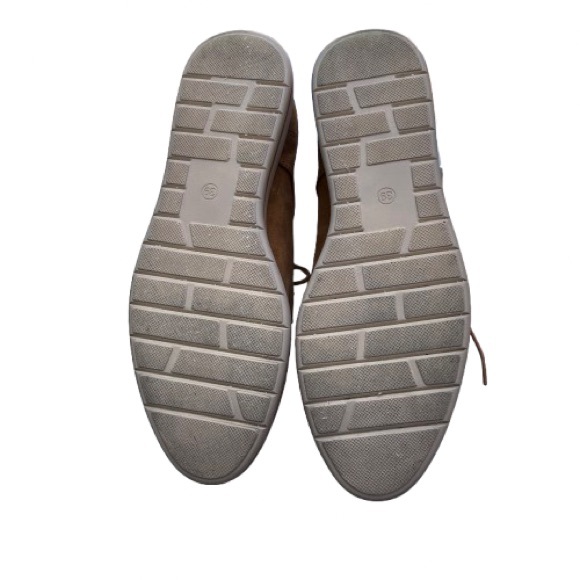 Regarde Le Ciel Cognac Suede Lace-up Shoe with Rubber Wedge Sole Size 8-1/2 - Picture 5 of 8